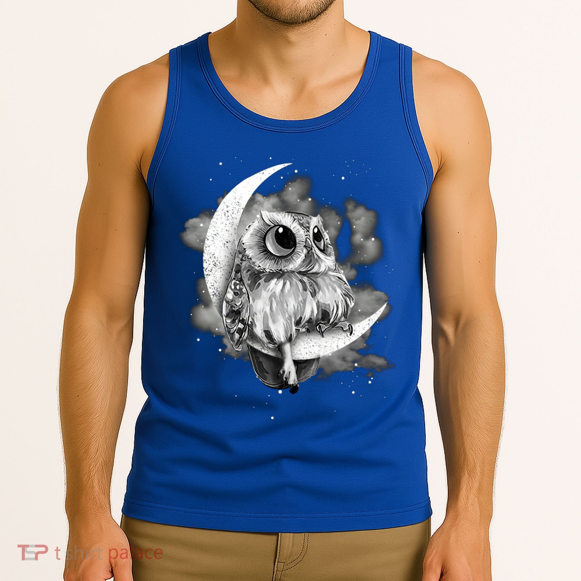 Owl Sitting On The Moon Gift Tank Top