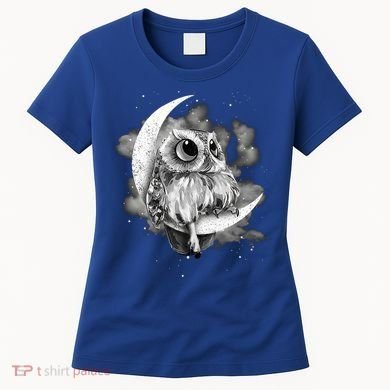 Owl Sitting On The Moon Gift Women's T-Shirt