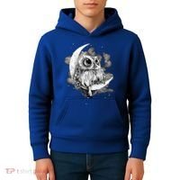Owl Sitting On The Moon Gift Kids Hoodie thumb 4