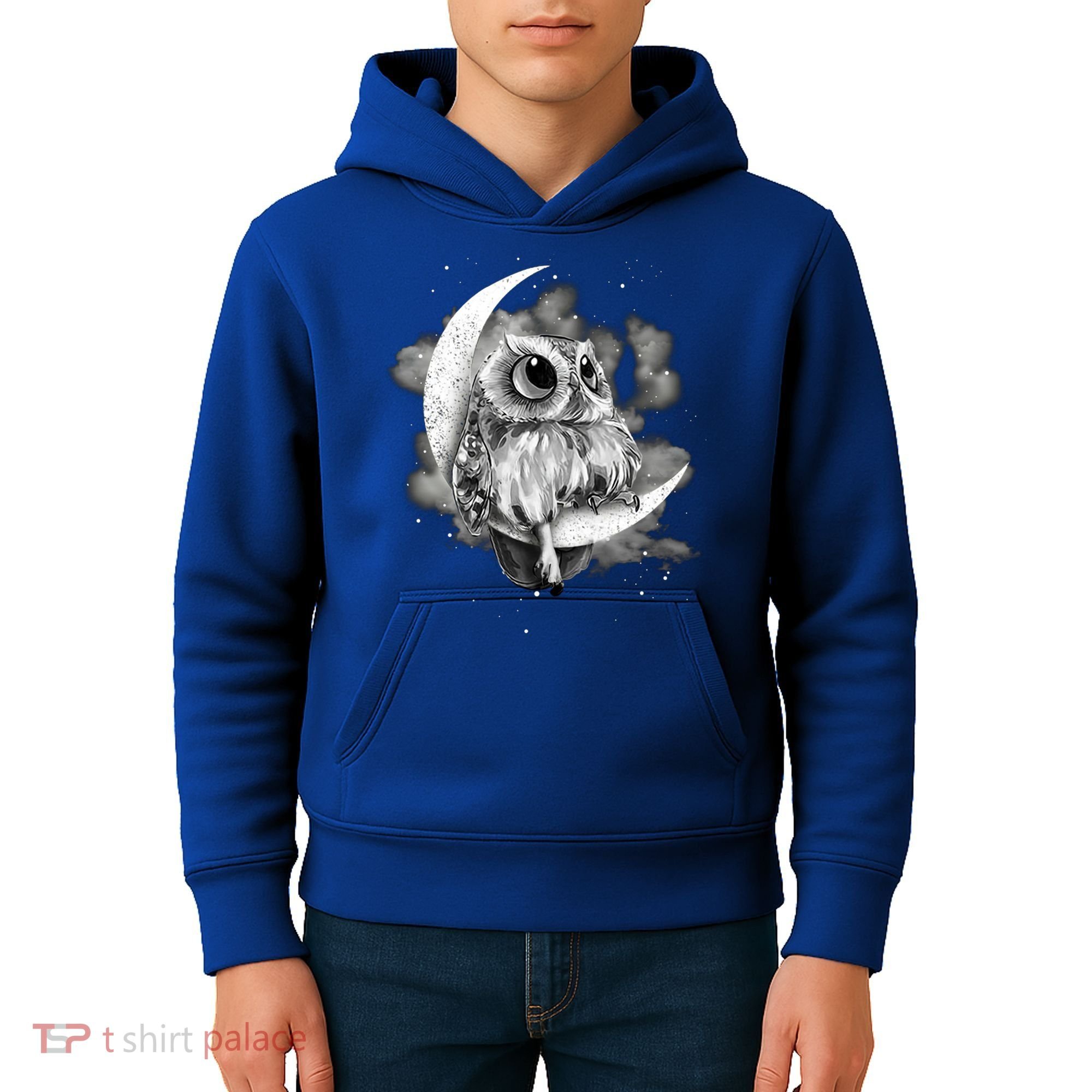 Owl Sitting On The Moon Gift Kids Hoodie