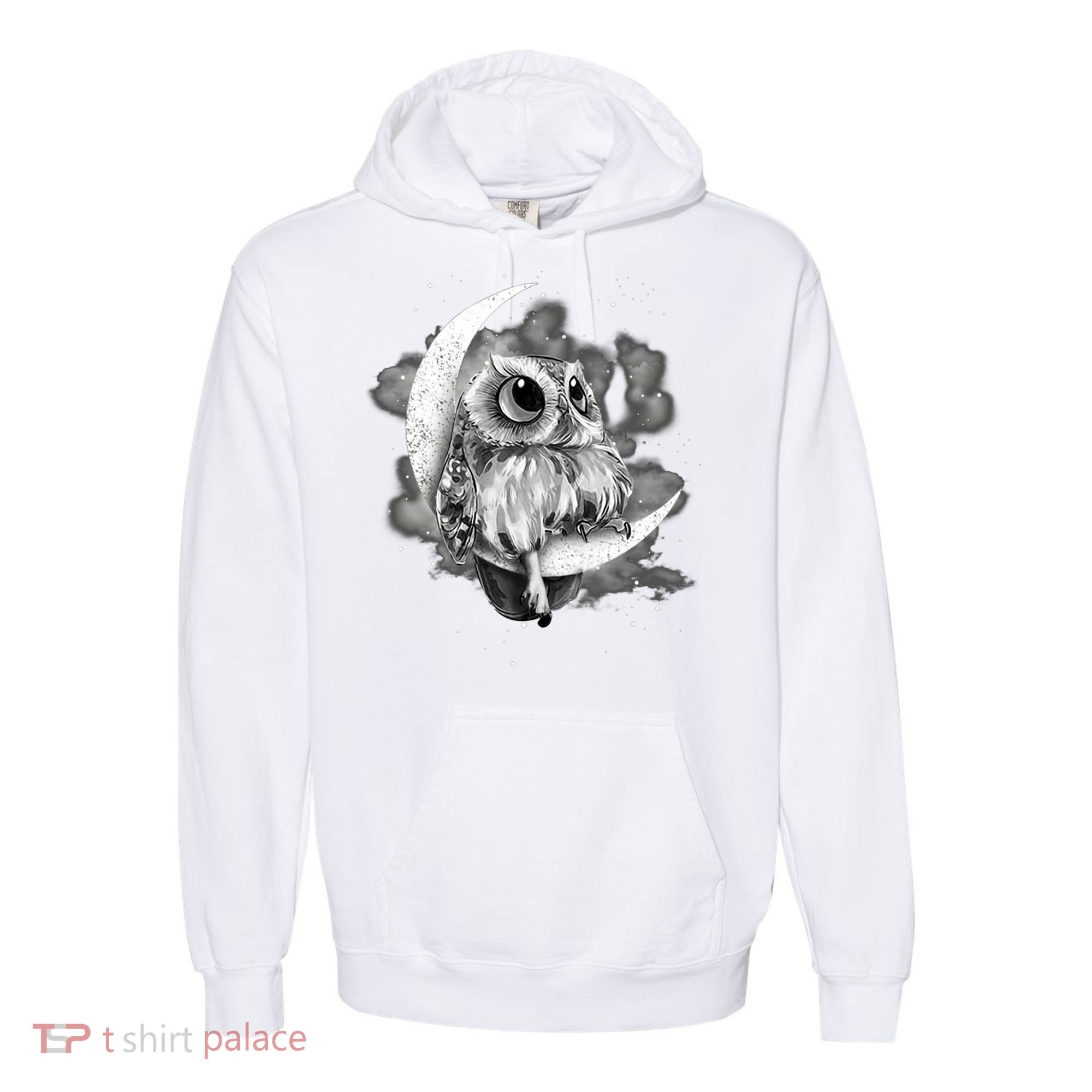 Owl Sitting On The Moon Gift Comfort Colors Garment-Dyed Hooded Sweatshirt