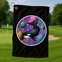 Orca Space Golf Towel thumb 1