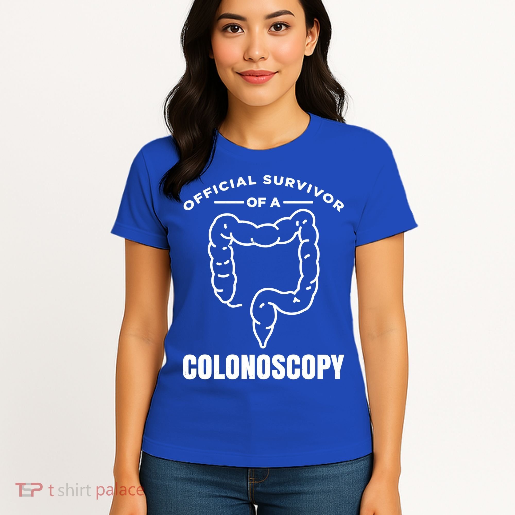 Offical Survivor Of A Colonoscopy Colon Cancer Awareness Gift Women's T-Shirt