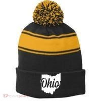 Ohio State Stripe Pom Pom Beanie thumb 0