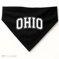 Ohio State OH USA Varsity Style White Font USA-Made Doggie Bandana thumb 0
