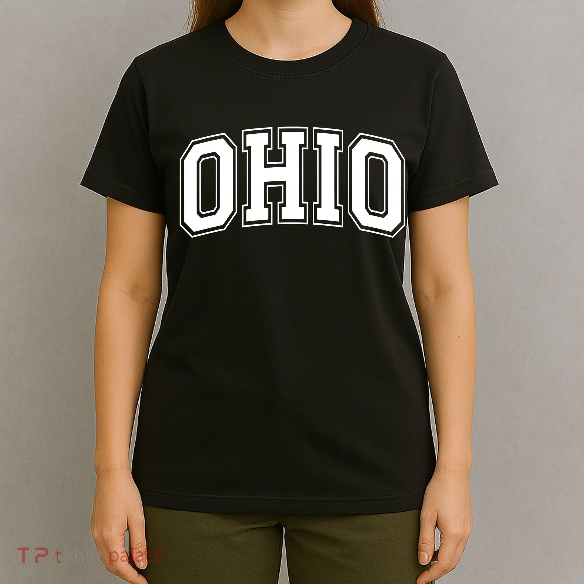 Ohio State OH USA Varsity Style White Font T-Shirt