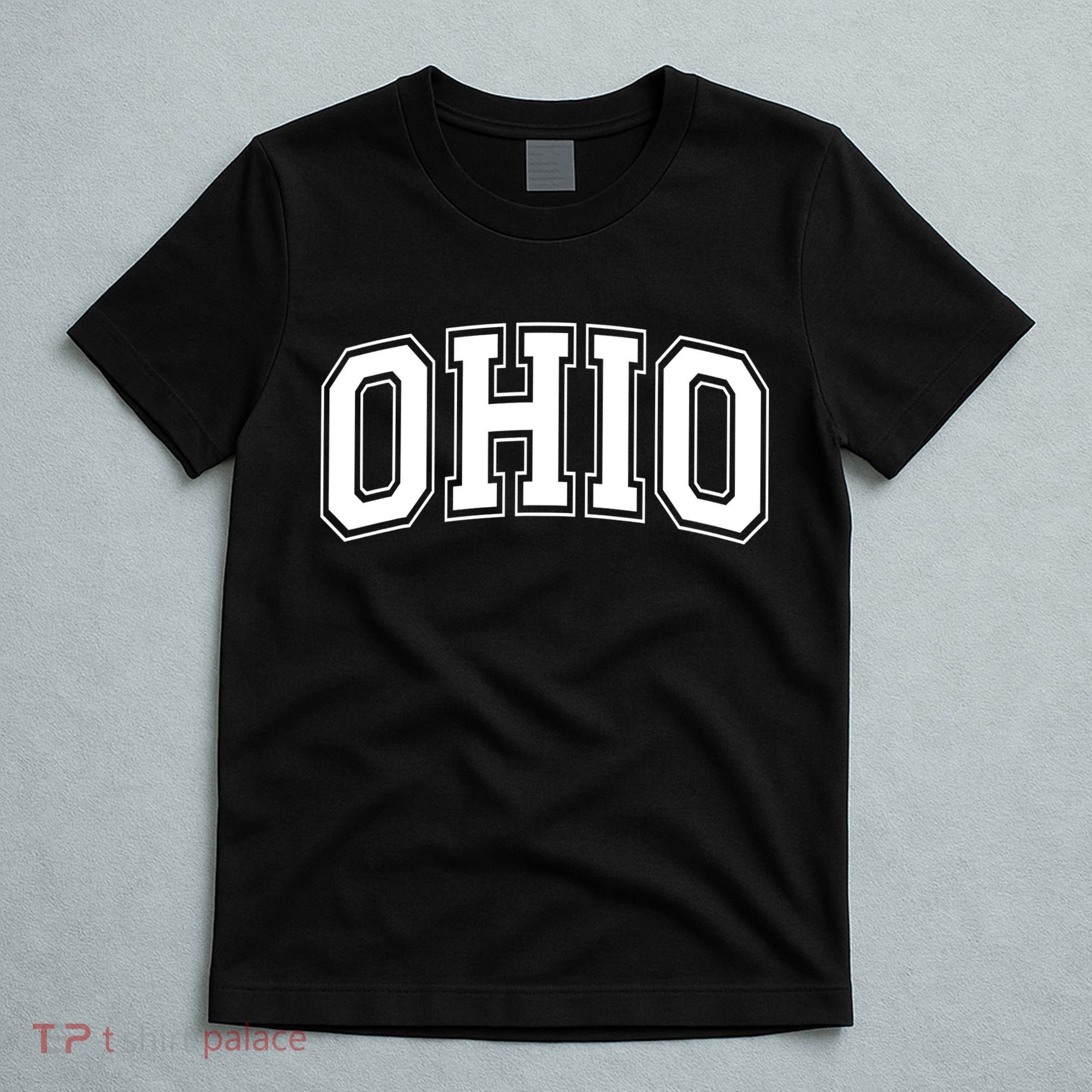 Ohio State OH USA Varsity Style White Font T-Shirt