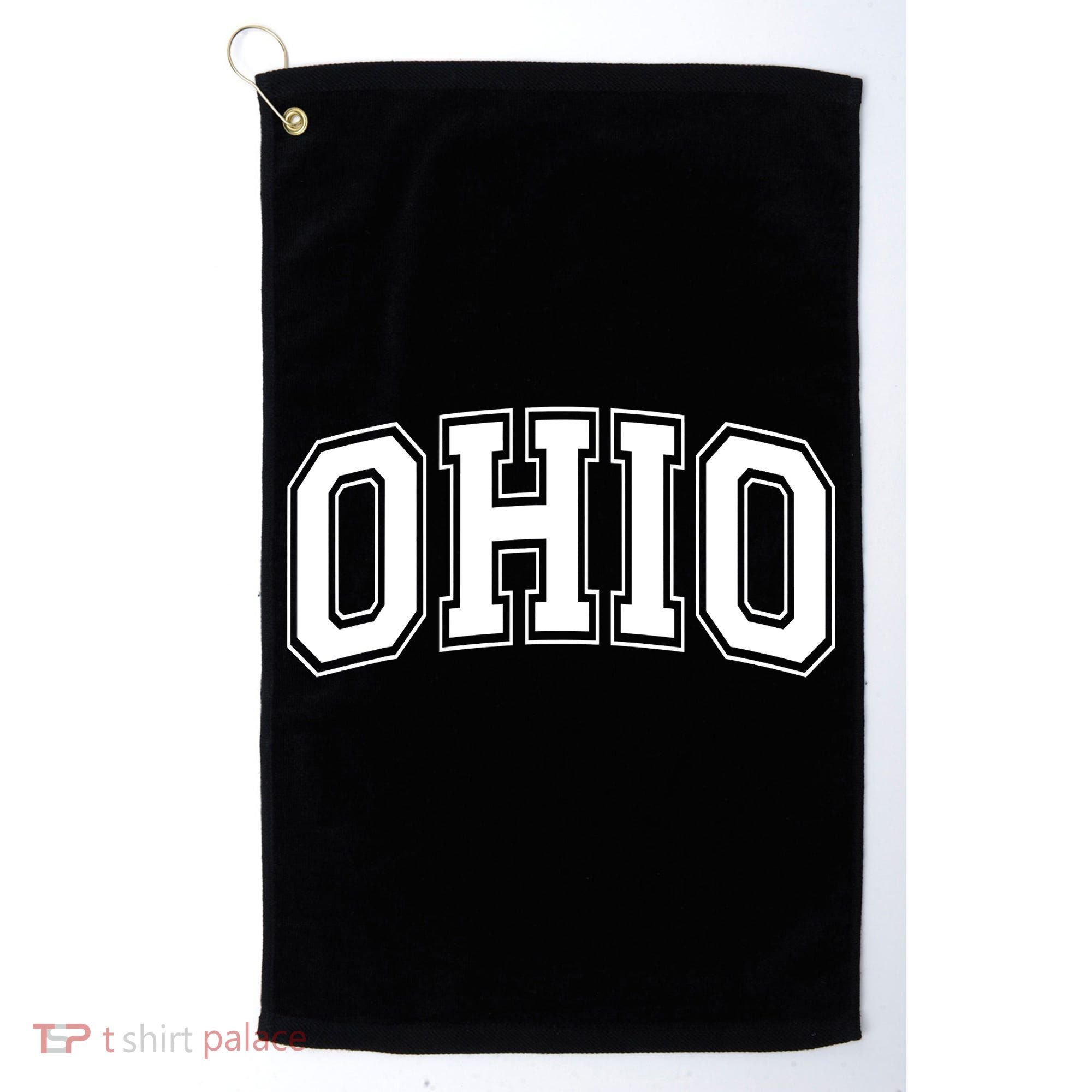 Ohio State OH USA Varsity Style White Font Golf Towel
