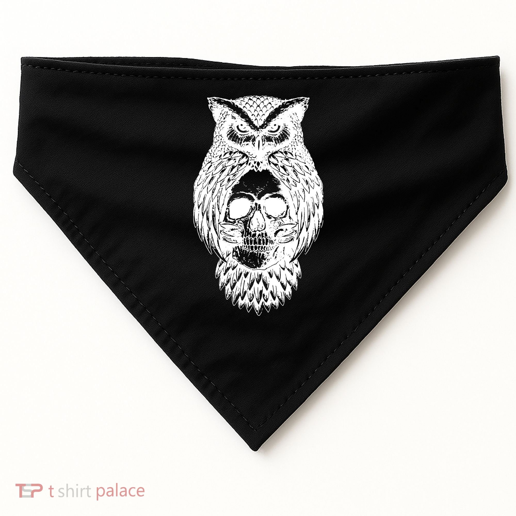 Owl Skull USA-Made Doggie Bandana