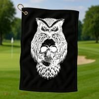 Owl Skull Golf Towel thumb 1