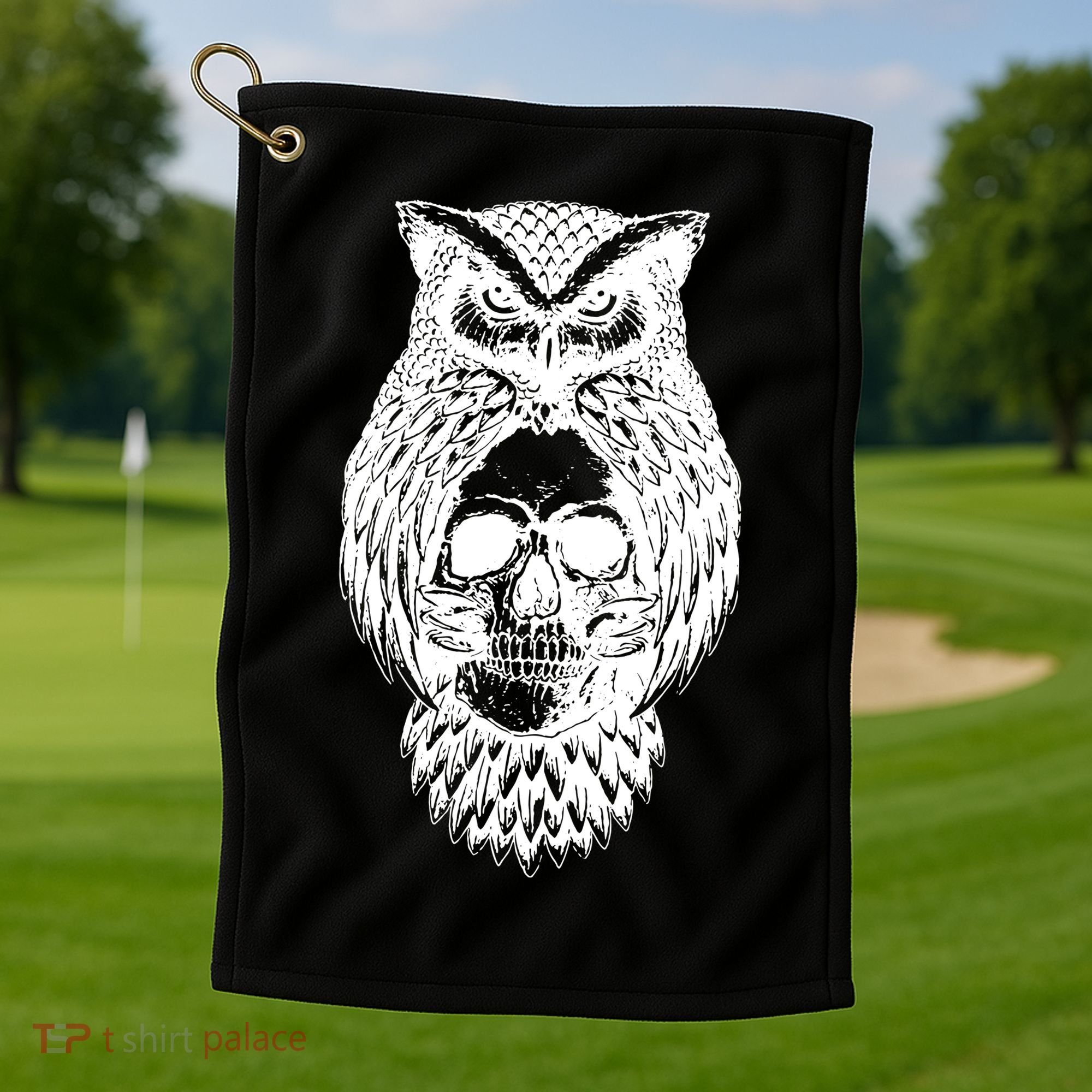 Owl Skull Golf Towel
