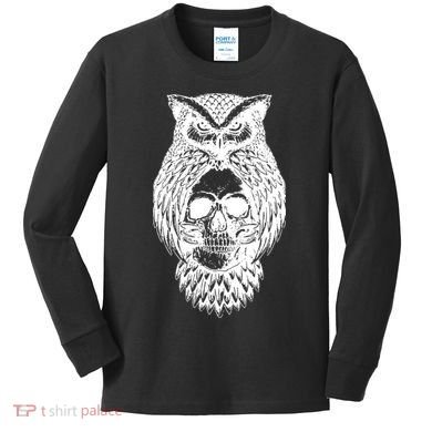 Owl Skull Kids Long Sleeve Shirt