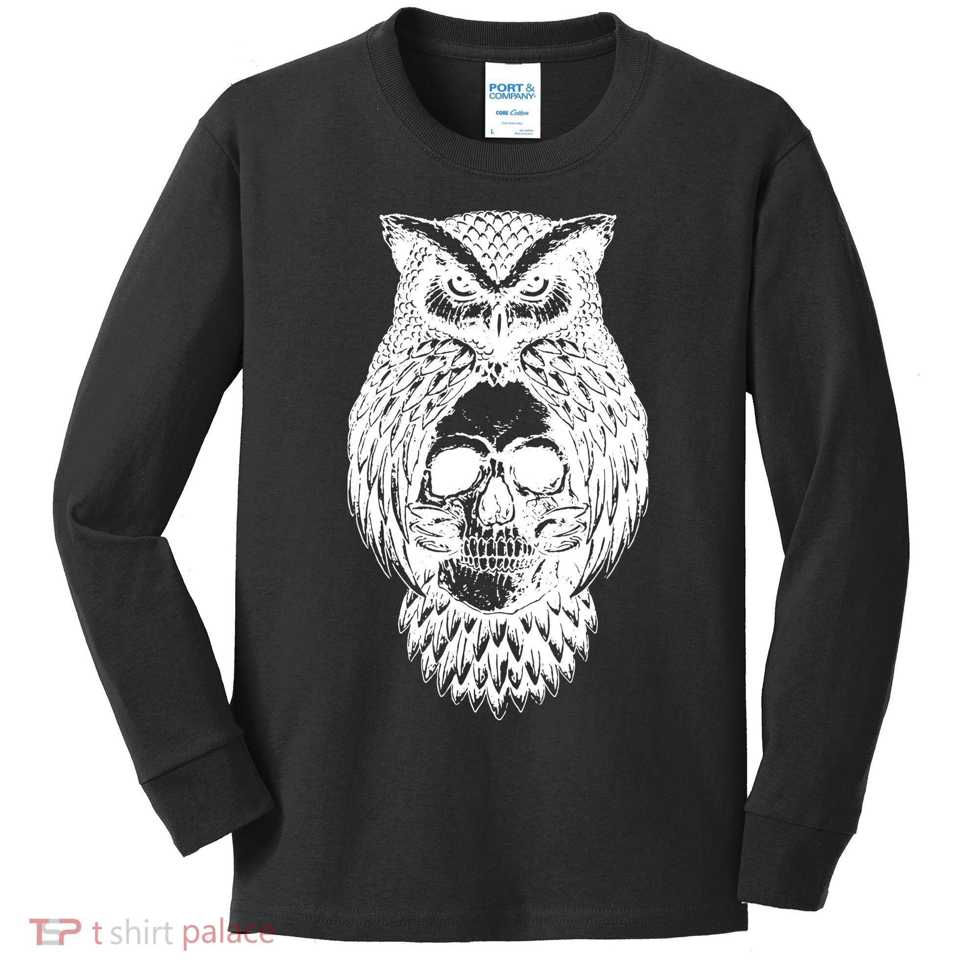 Owl Skull Kids Long Sleeve Shirt