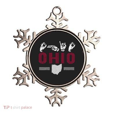 Ohio S.T.A.T.E Pride Sign Language Letters Sports Fan Ornament
