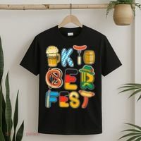 Oktoberfest Sausage Pretzel Beer Vintage Retro T-Shirt thumb 2