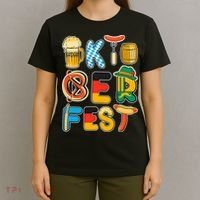 Oktoberfest Sausage Pretzel Beer Vintage Retro T-Shirt thumb 4