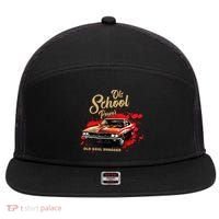 Old School Power Old Soul Swagger Classic Car 7 Panel Mesh Trucker Snapback Hat thumb 0