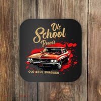 Old School Power Old Soul Swagger Classic Car Coaster thumb 0