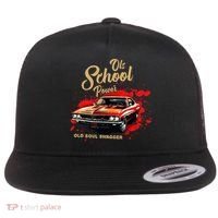Old School Power Old Soul Swagger Classic Car Flat Bill Trucker Hat thumb 0