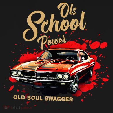 Old School Power Old Soul Swagger Classic Car Flat Bill Trucker Hat
