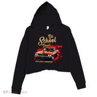 Old School Power Old Soul Swagger Classic Car Crop Fleece Hoodie thumb 0