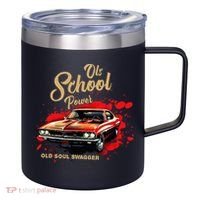 Old School Power Old Soul Swagger Classic Car 12oz Stainless Steel Coffee Mug thumb 0