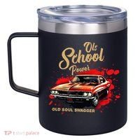 Old School Power Old Soul Swagger Classic Car 12oz Stainless Steel Coffee Mug thumb 2