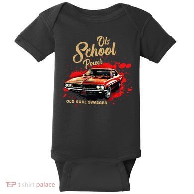 Old School Power Old Soul Swagger Classic Car Baby Bodysuit