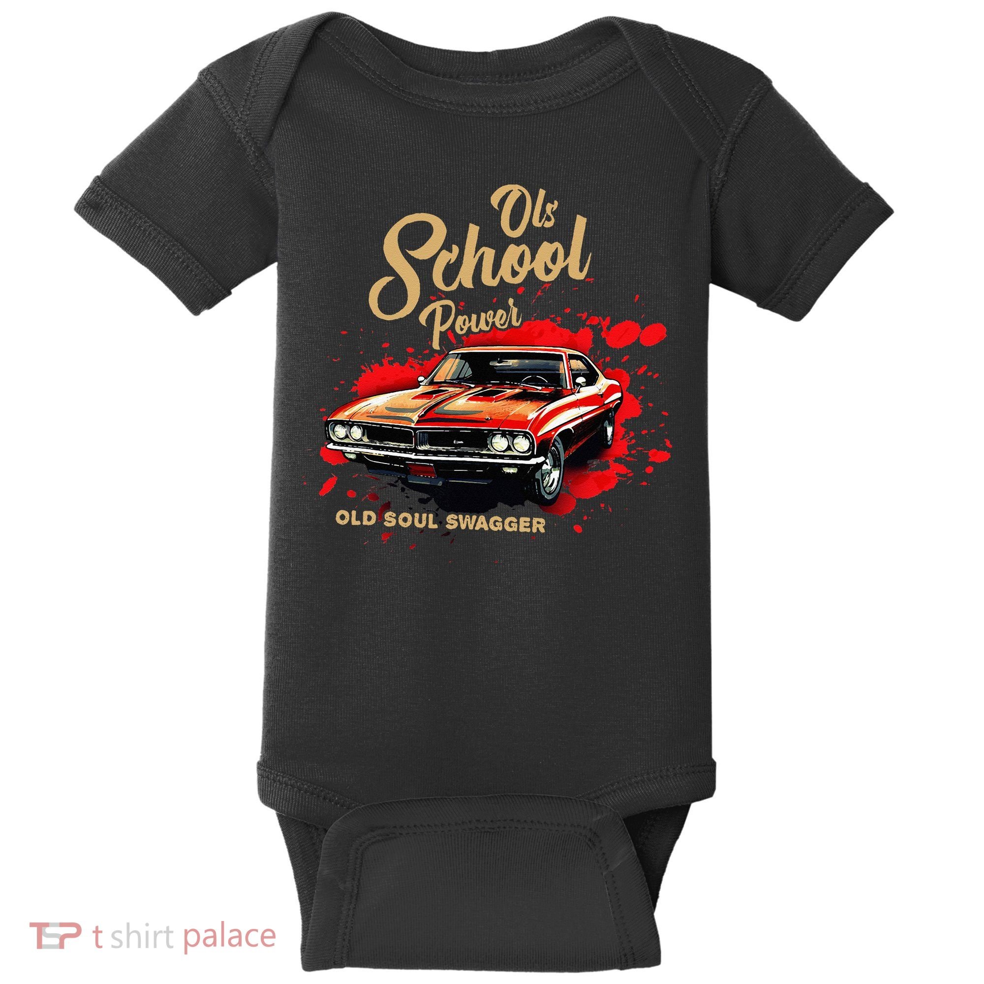 Old School Power Old Soul Swagger Classic Car Baby Bodysuit
