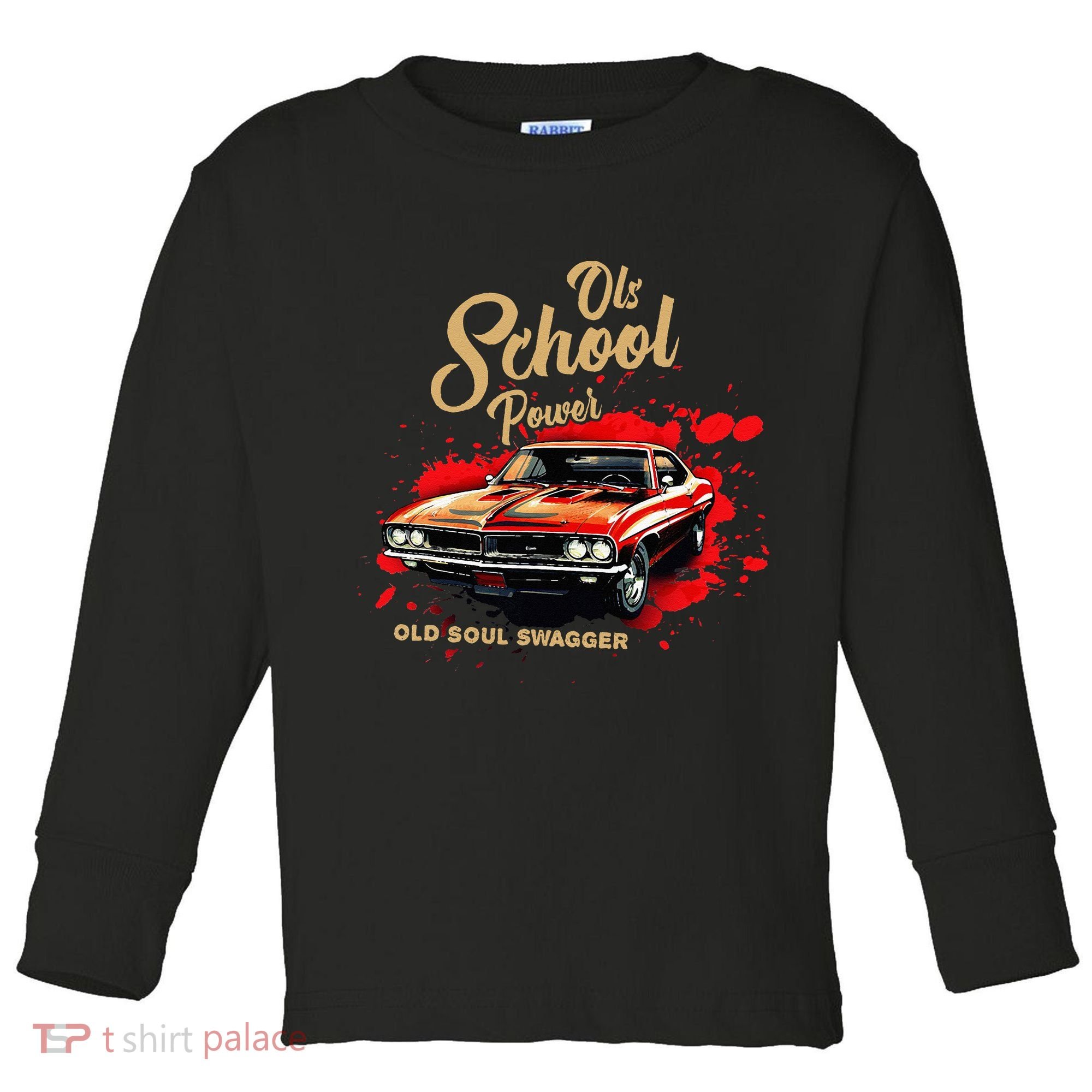 Old School Power Old Soul Swagger Classic Car Toddler Long Sleeve Shirt