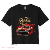 Old School Power Old Soul Swagger Classic Car Women's Crop Top Tee thumb 0
