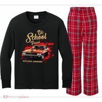 Old School Power Old Soul Swagger Classic Car Kids Long Sleeve Plaid Pajama Set thumb 0