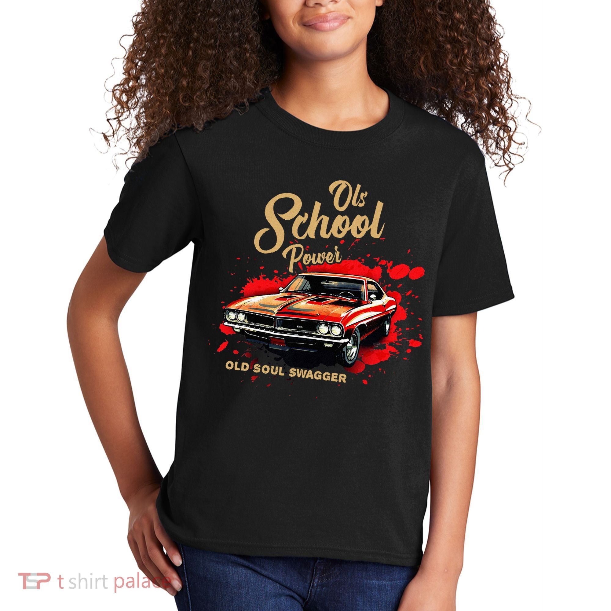 Old School Power Old Soul Swagger Classic Car Kids T-Shirt