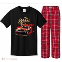 Old School Power Old Soul Swagger Classic Car Kids Plaid Pajama Set thumb 0