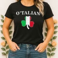 O'talian St Patricks Day Italian Italy Flag Italia Women's T-Shirt thumb 2