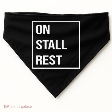 On Stall Rest Quote With Square Frame Shopping Team USA-Made Doggie Bandana