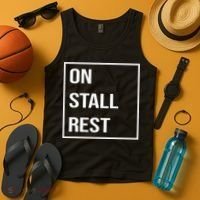 On Stall Rest Quote With Square Frame Shopping Team Tank Top thumb 4