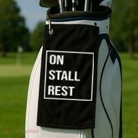 On Stall Rest Quote With Square Frame Shopping Team Golf Towel thumb 2