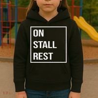 On Stall Rest Quote With Square Frame Shopping Team Kids Hoodie thumb 3