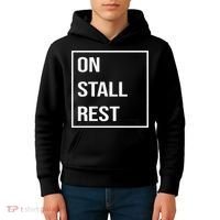 On Stall Rest Quote With Square Frame Shopping Team Kids Hoodie thumb 4