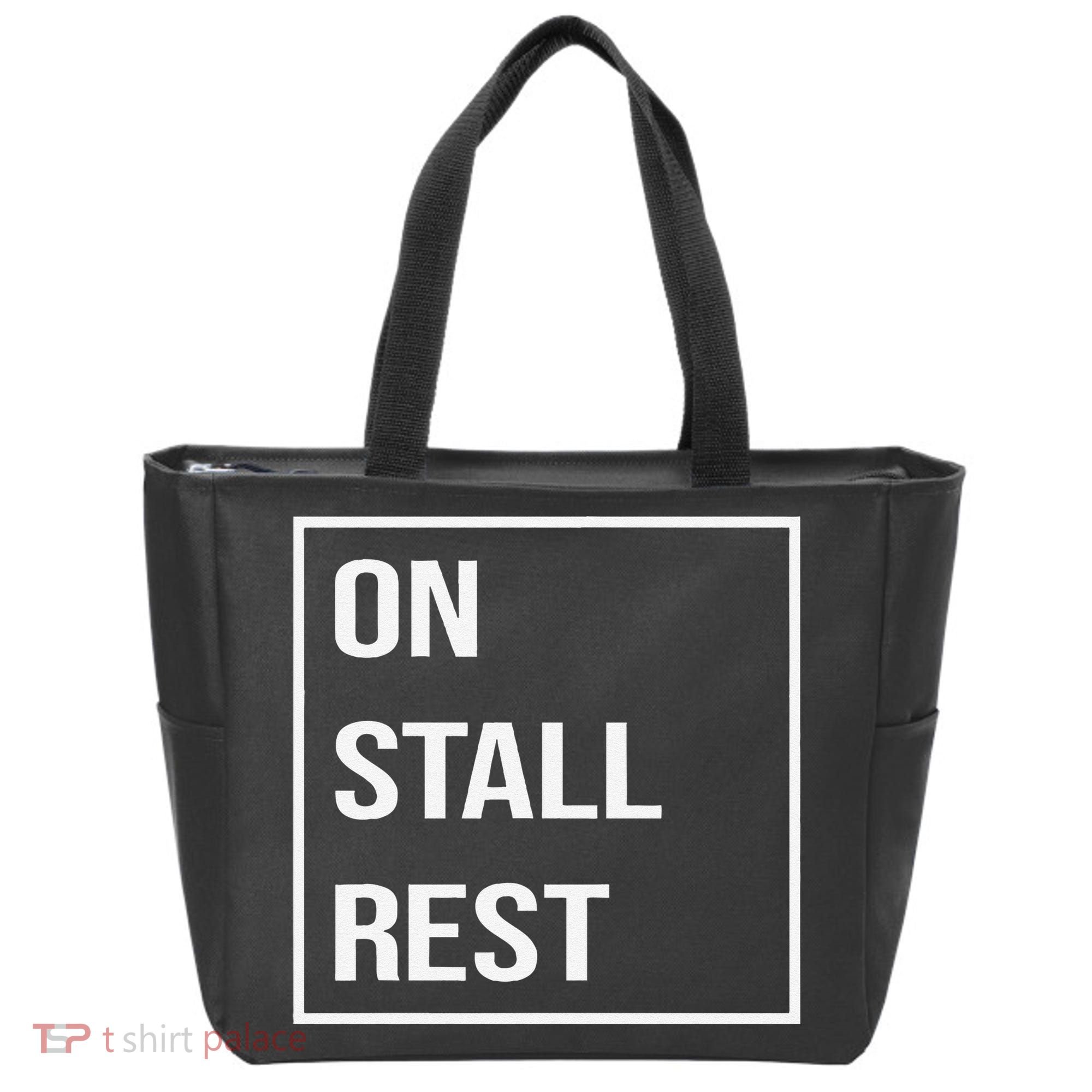 On Stall Rest Quote With Square Frame Shopping Team Tote Bag