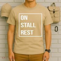 On Stall Rest Quote With Square Frame Shopping Team T-Shirt thumb 6