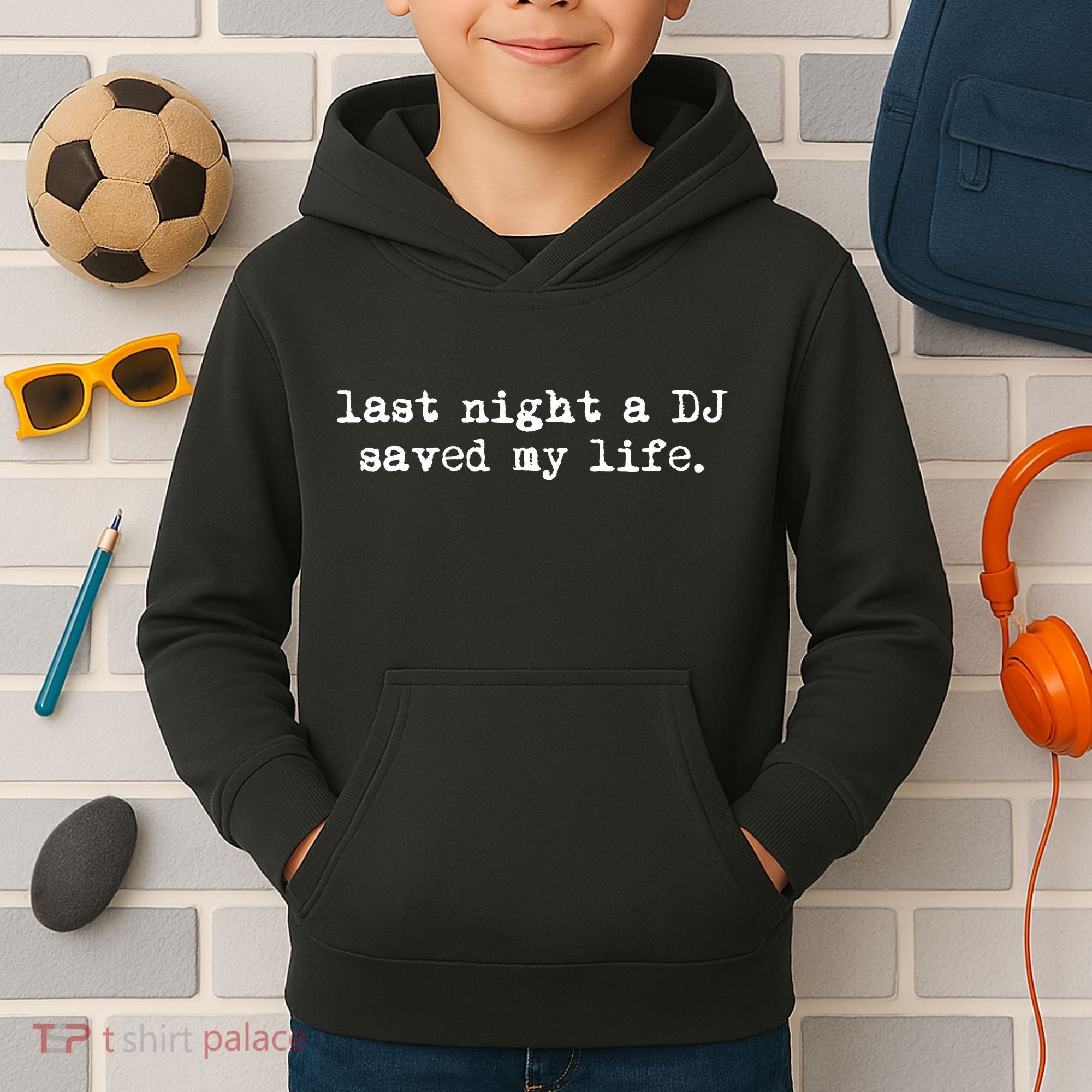 Old School Rap Hip Hop Last Night A Dj Saved My Life 80s Kids Hoodie