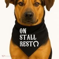 On Stall Rest Horse USA-Made Doggie Bandana thumb 1