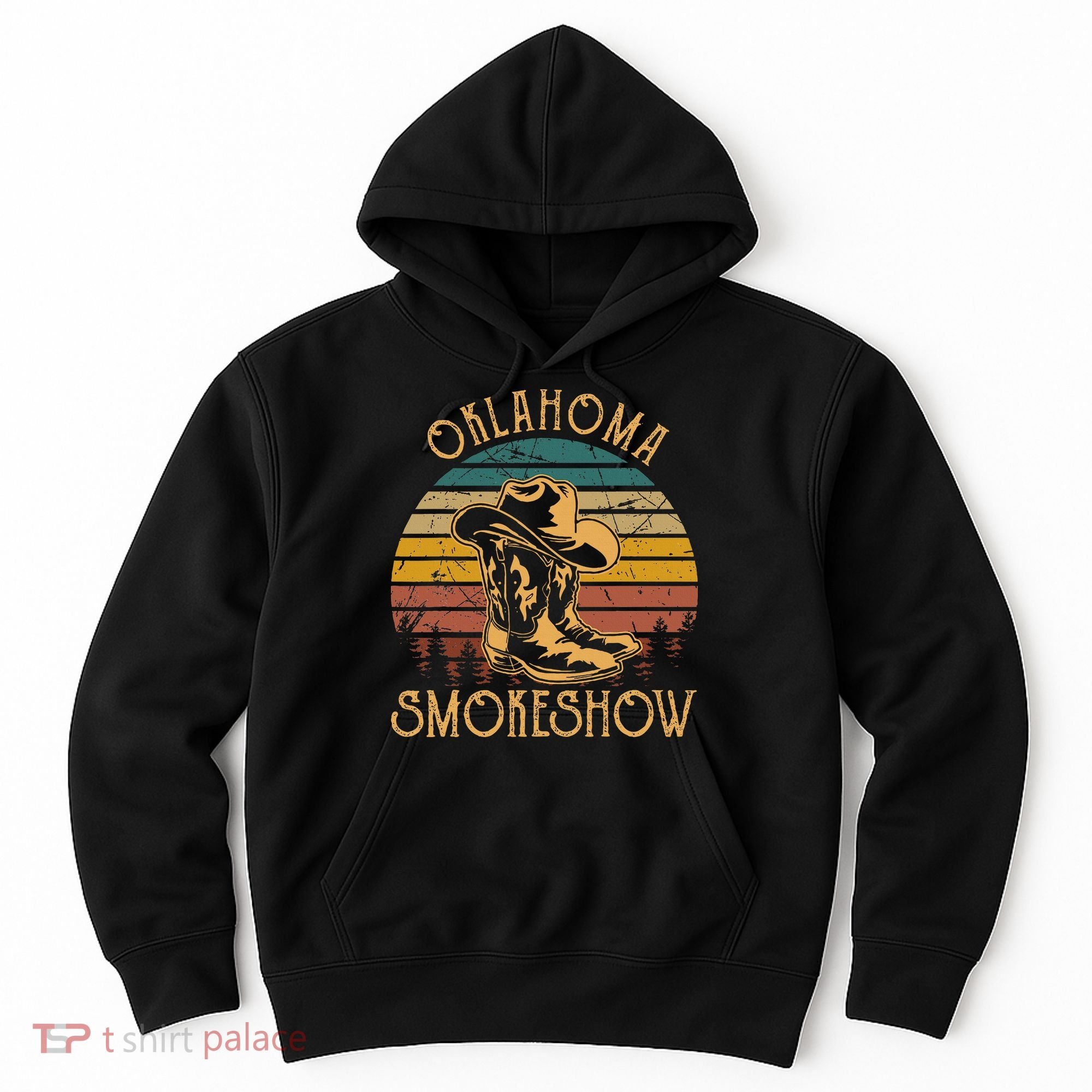 Oklahoma Smokeshow Retro Cow Boots And Hats Hoodie