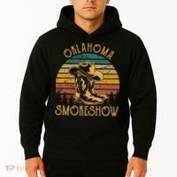 Oklahoma Smokeshow Retro Cow Boots And Hats Hoodie thumb 2
