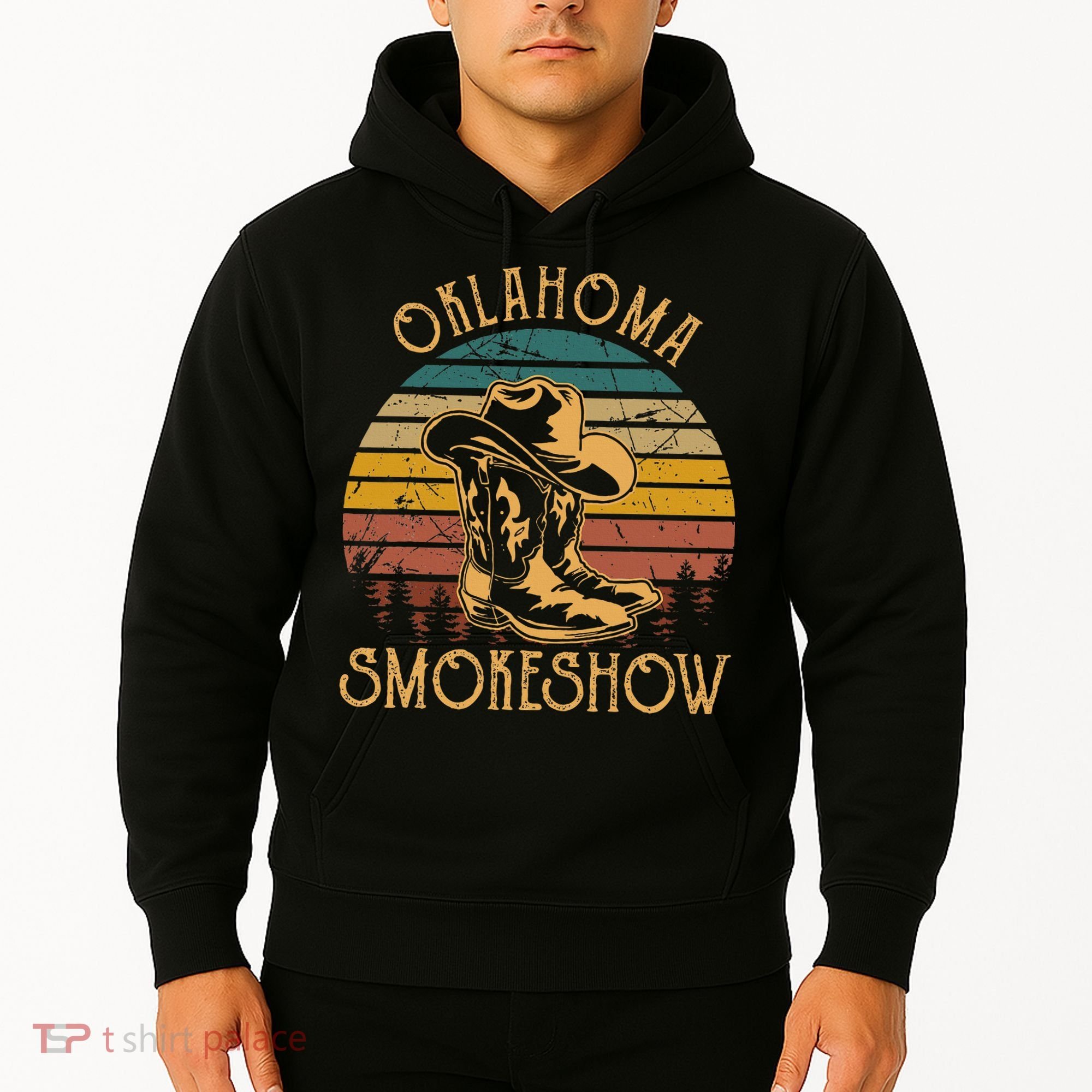 Oklahoma Smokeshow Retro Cow Boots And Hats Hoodie