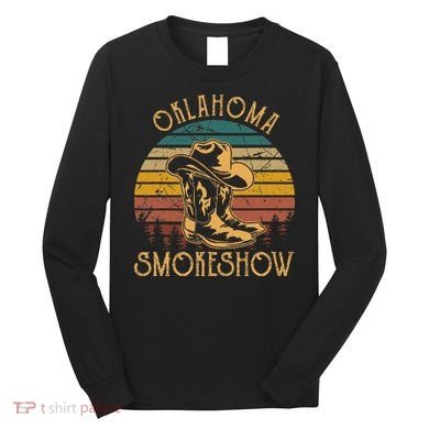Oklahoma Smokeshow Retro Cow Boots And Hats Long Sleeve Shirt