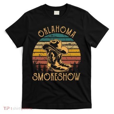 Oklahoma Smokeshow Retro Cow Boots And Hats T-Shirt