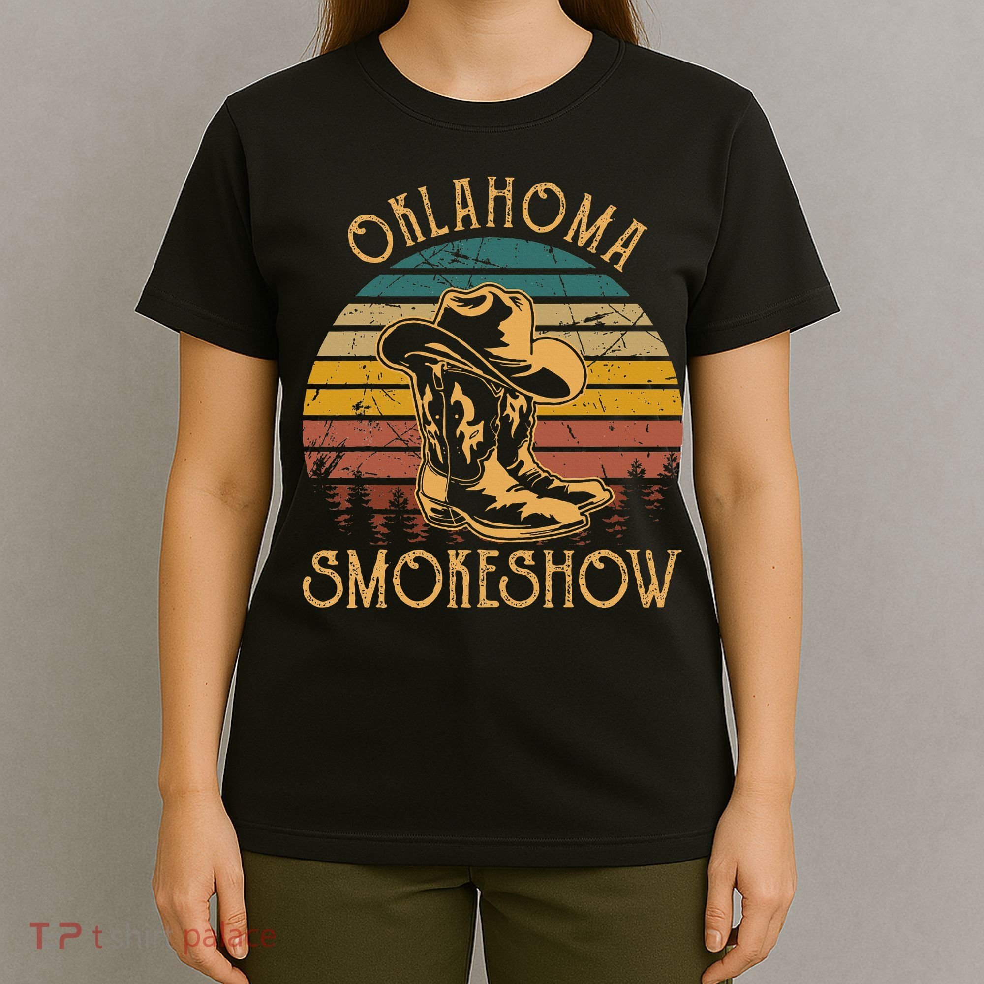 Oklahoma Smokeshow Retro Cow Boots And Hats T-Shirt